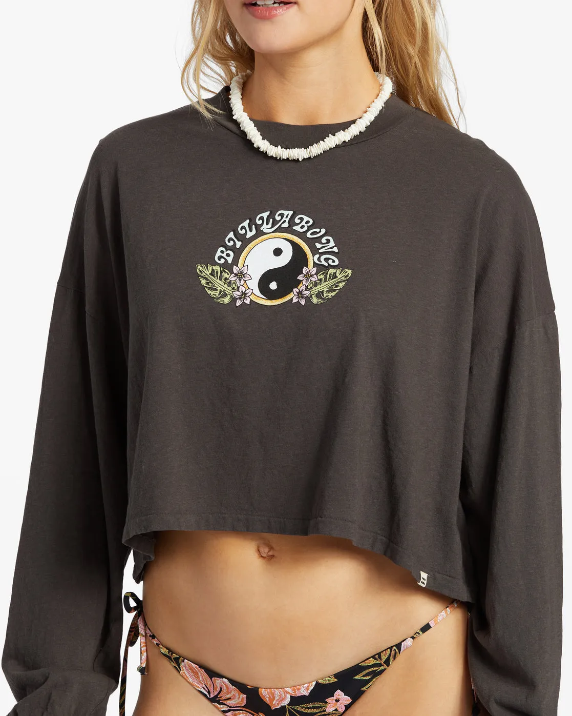 Beach Boyfriend Long Sleeve Crop Top - Black Sands 1 sold by Billabong product image thumbnail 4