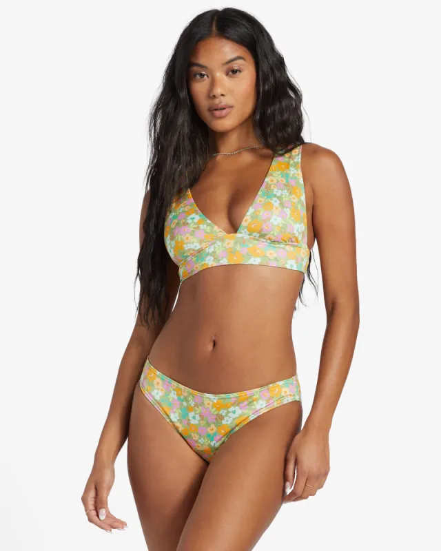 On The Bright Side Plunge Bikini Top - Palm Green sold by Billabong