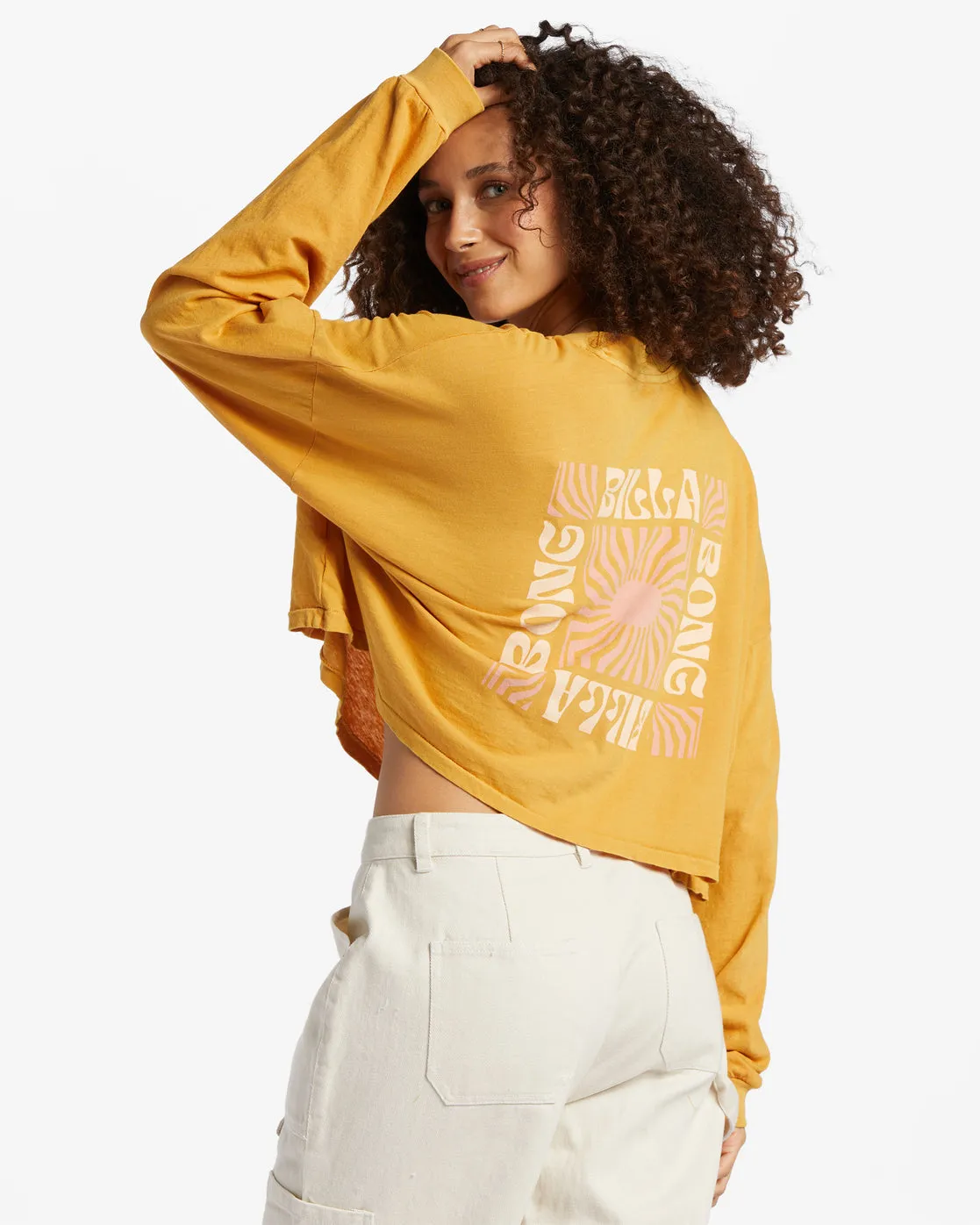 Beach Boyfriend Long Sleeve Crop Top - Golden Rays sold by Billabong product image thumbnail 3