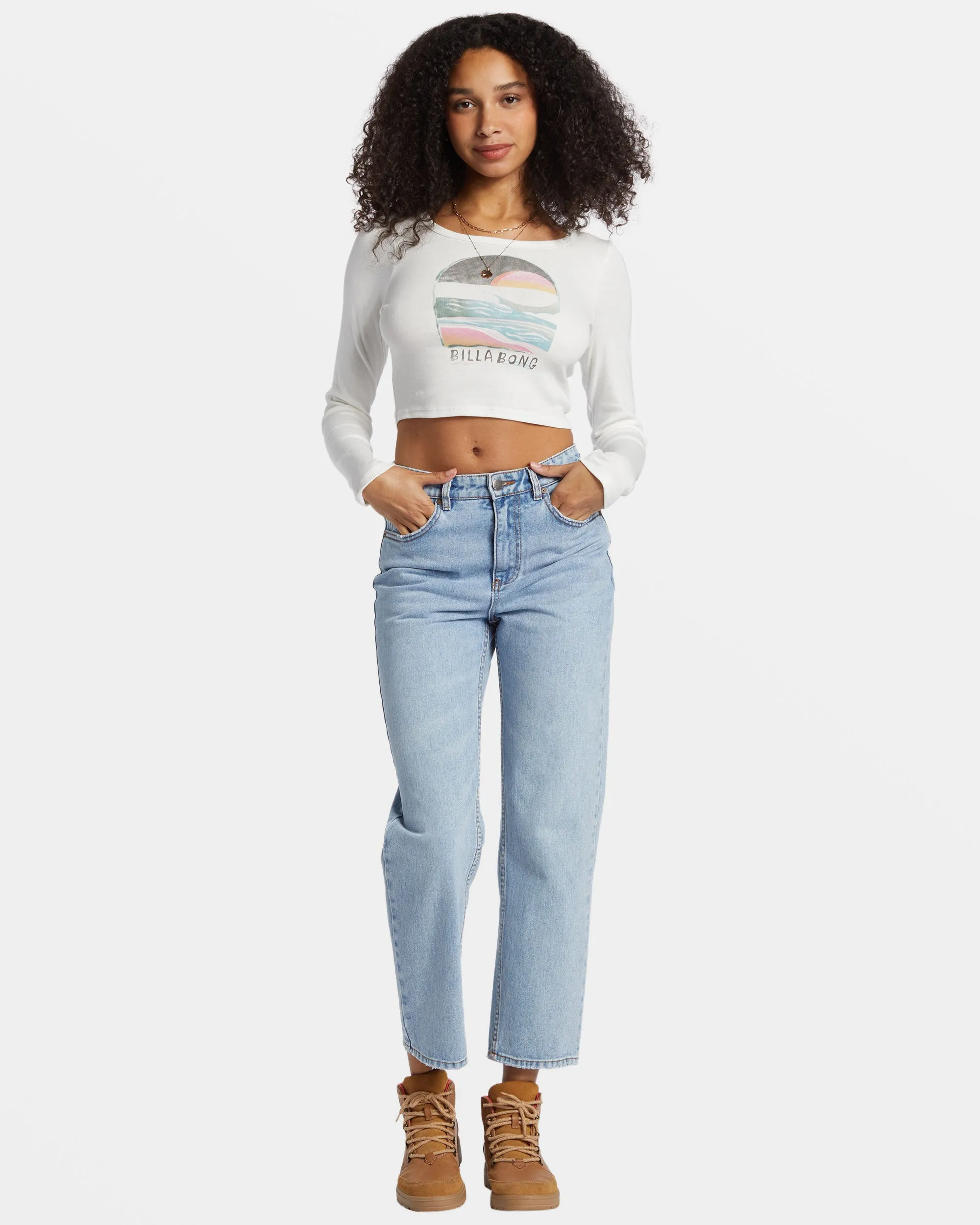 Find Your Coast Long Sleeve Cropped T-shirt - Salt Crystal sold by Billabong product image thumbnail 5