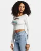 Find Your Coast Long Sleeve Cropped T-shirt - Salt Crystal sold by Billabong