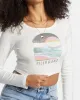 Find Your Coast Long Sleeve Cropped T-shirt - Salt Crystal sold by Billabong