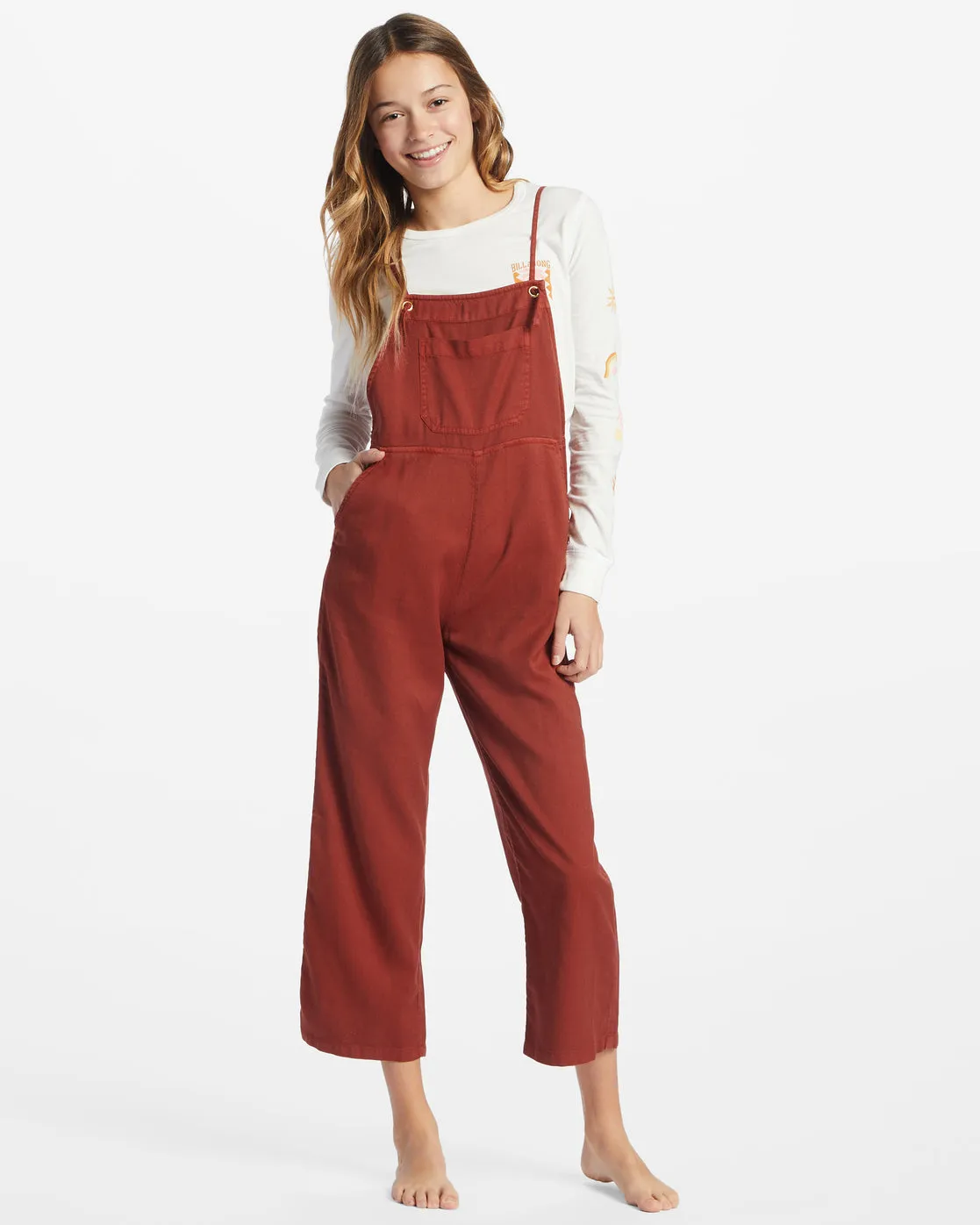 Girls Wild Lengths Jr Overalls - Deep Sienna sold by Billabong