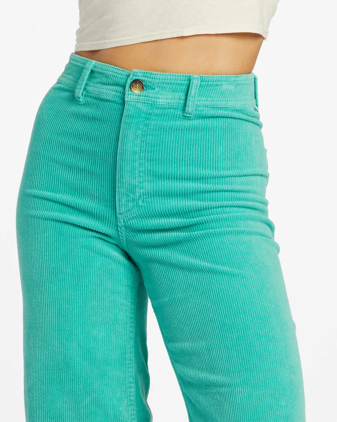 Free Fall High-Waist Corduroy Pants - Bright Lagoon sold by Billabong product image thumbnail 4