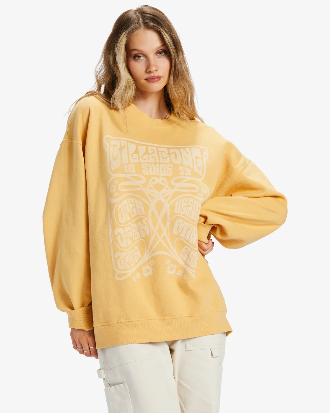Ride In Oversized Crewneck Sweatshirt - Gold Coast sold by Billabong product image thumbnail 2