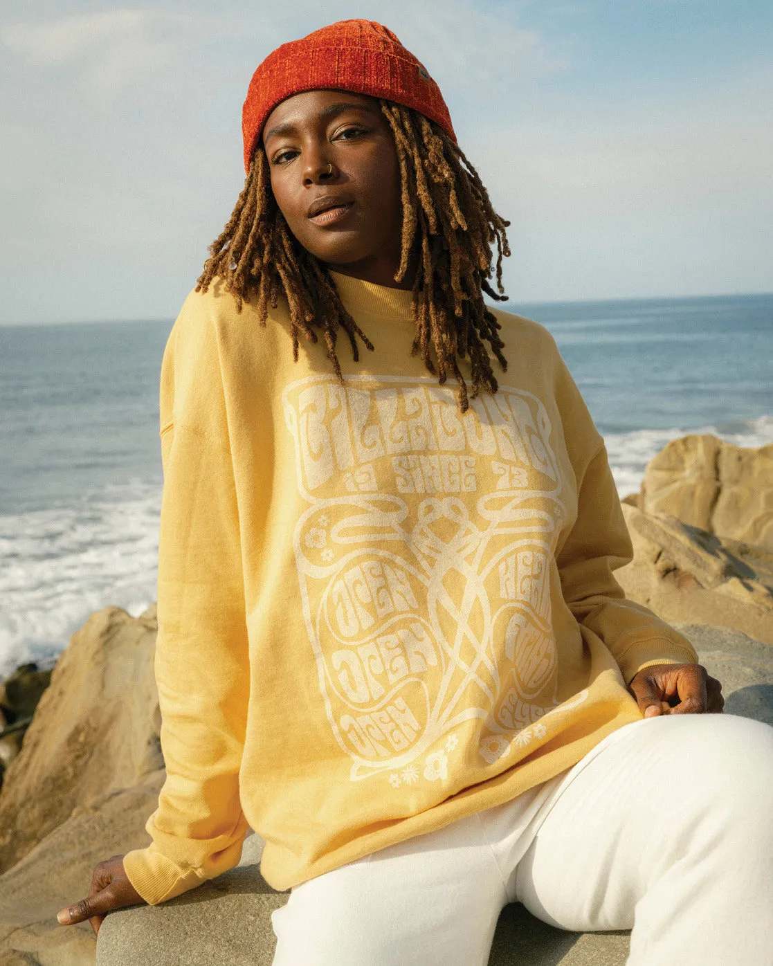 Ride In Oversized Crewneck Sweatshirt - Gold Coast sold by Billabong