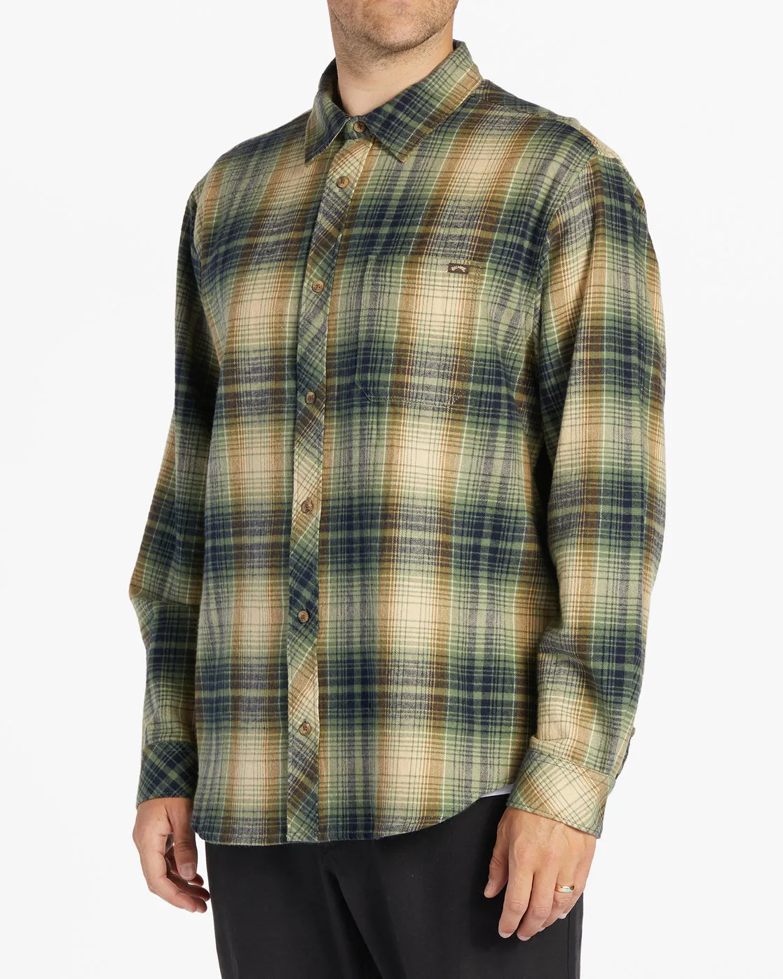 Coastline Flannel Long Sleeve Shirt - Sage sold by Billabong product image thumbnail 4