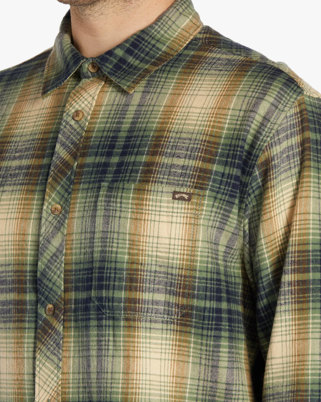 Coastline Flannel Long Sleeve Shirt - Sage sold by Billabong product image thumbnail 3