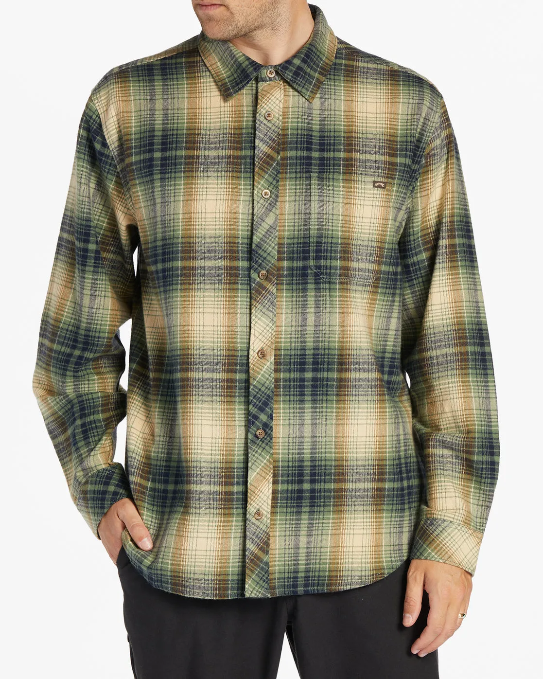 Coastline Flannel Long Sleeve Shirt - Sage sold by Billabong