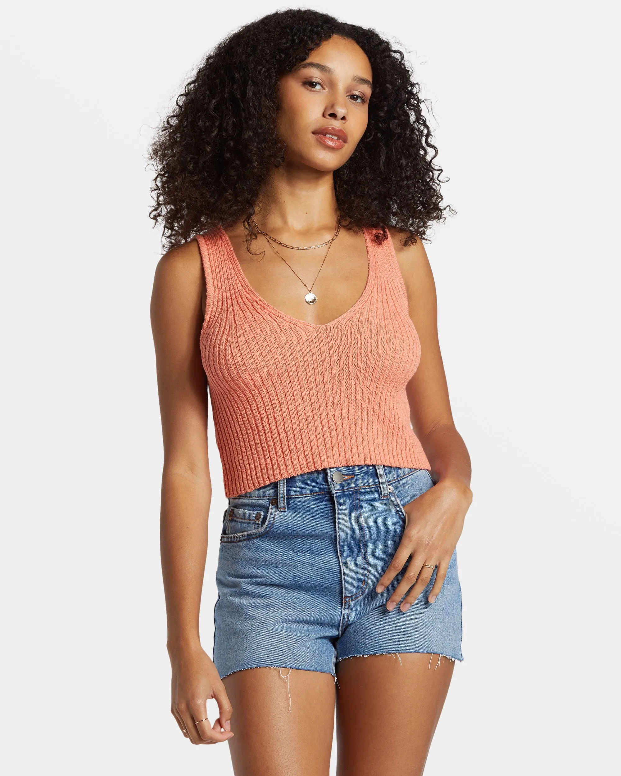 Ryann Sweater Tank - Peach Paradise sold by Billabong