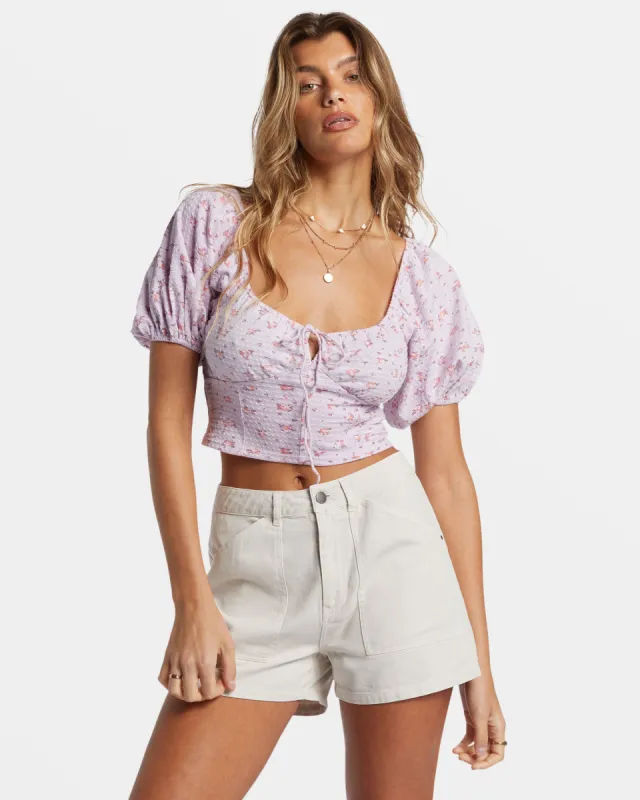 Posy Crop Top - Iced Lavender sold by Billabong