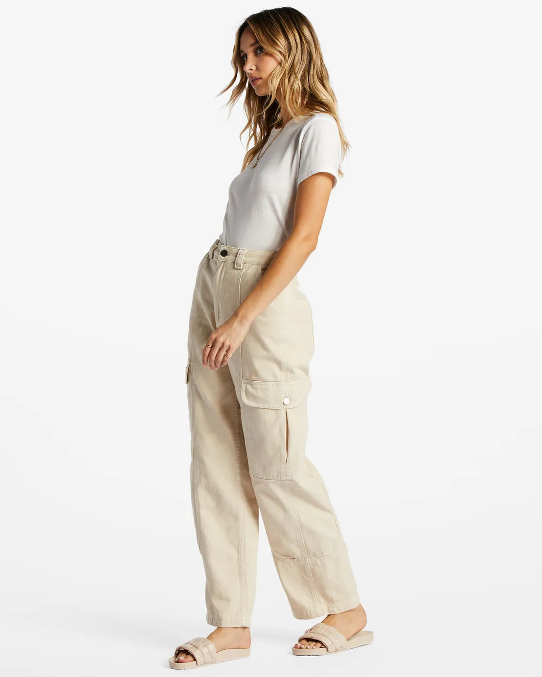 Wall To Wall Denim Cargo Pants - Antique White 1 sold by Billabong product image thumbnail 4