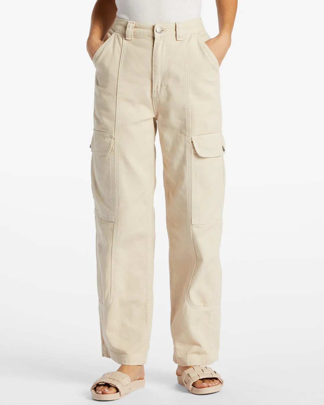 Wall To Wall Denim Cargo Pants - Antique White 1 sold by Billabong product image thumbnail 5