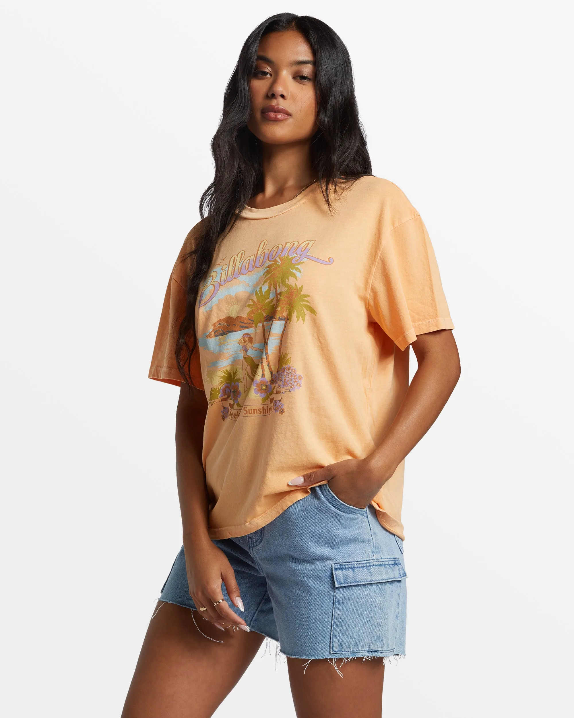 Wish You Were Here Oversized T-Shirt - Tangy Peach sold by Billabong product image thumbnail 3
