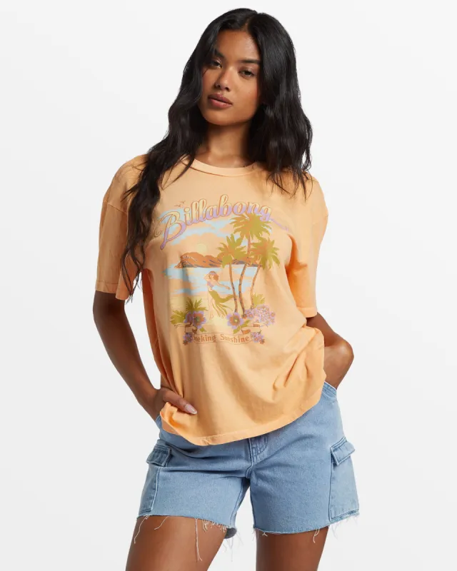 Wish You Were Here Oversized T-Shirt - Tangy Peach made by Billabong