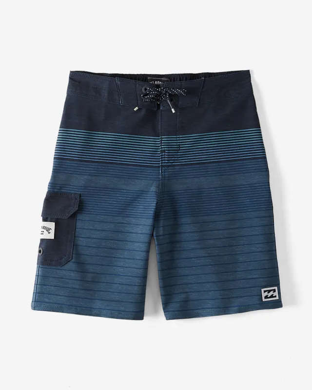 Boys 2-7 All Day Heather Stripe Pro Boardshorts - Navy sold by Billabong