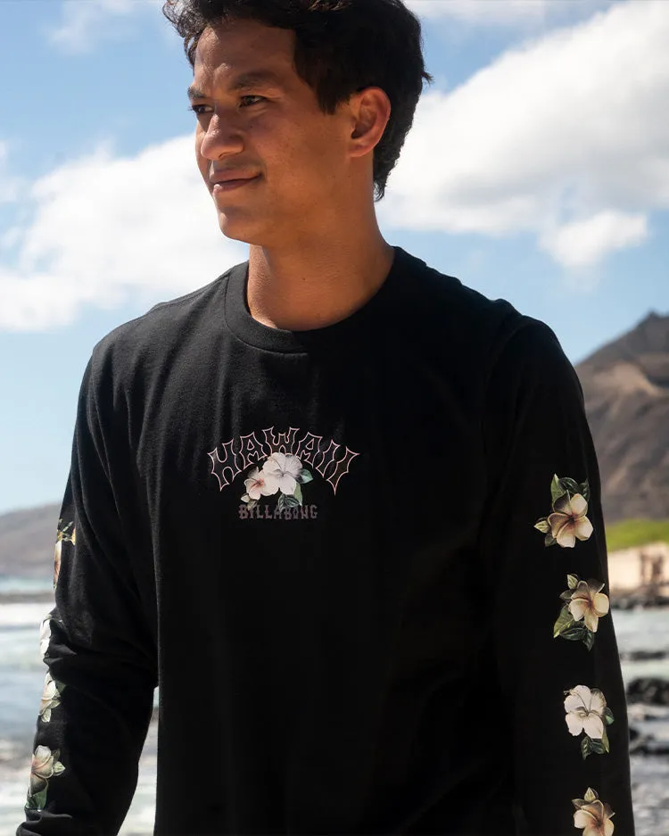 Hawaii Crew Neck Long Sleeve T-Shirt - Black sold by Billabong