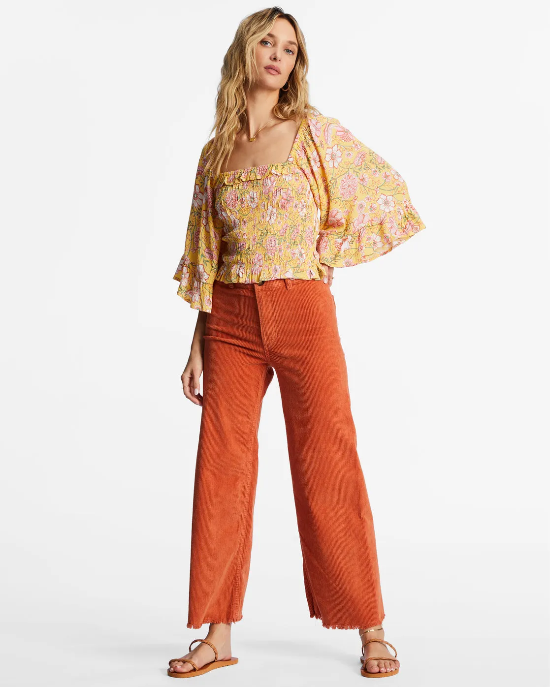 Be My Babe Bell Sleeve Top - Golden Peach sold by Billabong product image thumbnail 3