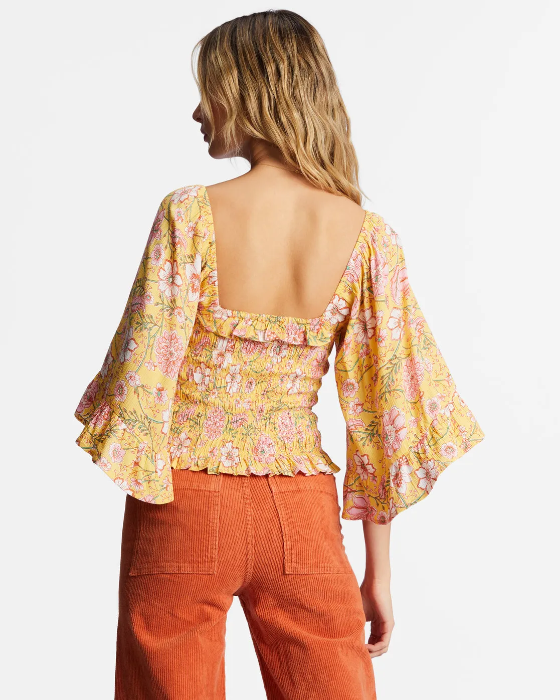Be My Babe Bell Sleeve Top - Golden Peach sold by Billabong product image thumbnail 4