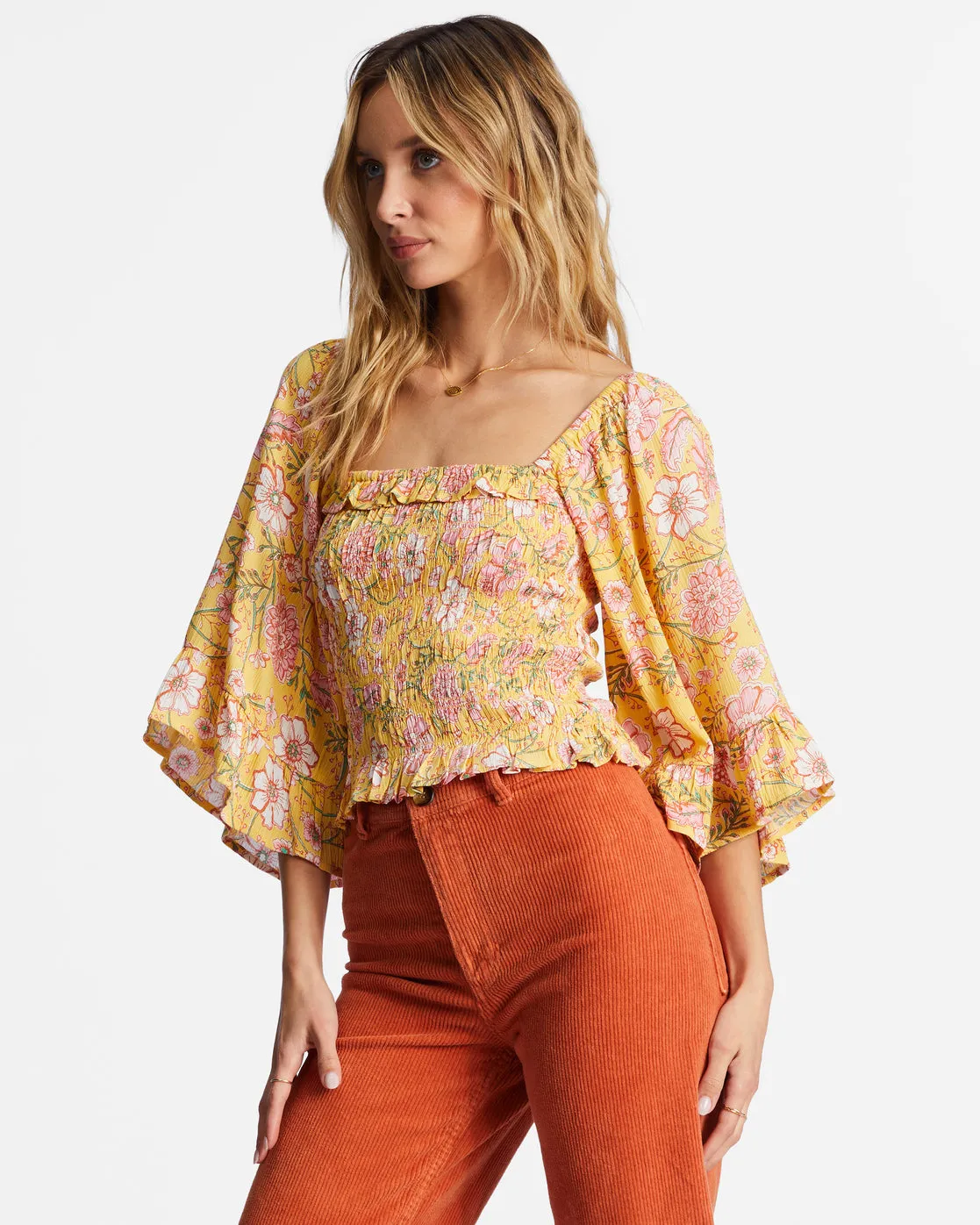 Be My Babe Bell Sleeve Top - Golden Peach sold by Billabong product image thumbnail 5