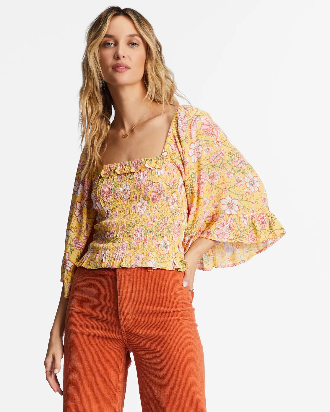 Be My Babe Bell Sleeve Top - Golden Peach sold by Billabong product image thumbnail 2
