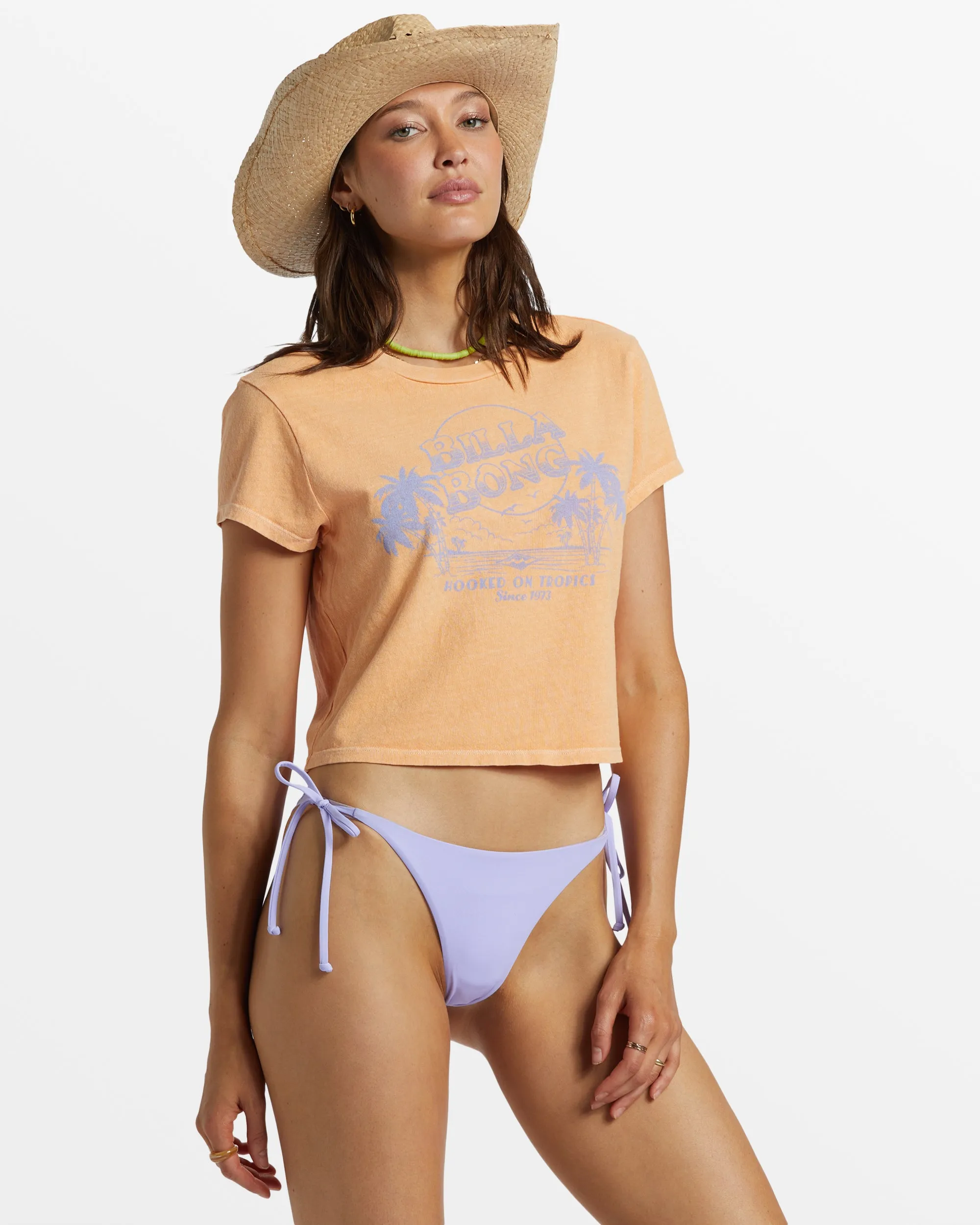 Hooked On Tropics Cropped T-Shirt - Tangy Peach sold by Billabong product image thumbnail 3