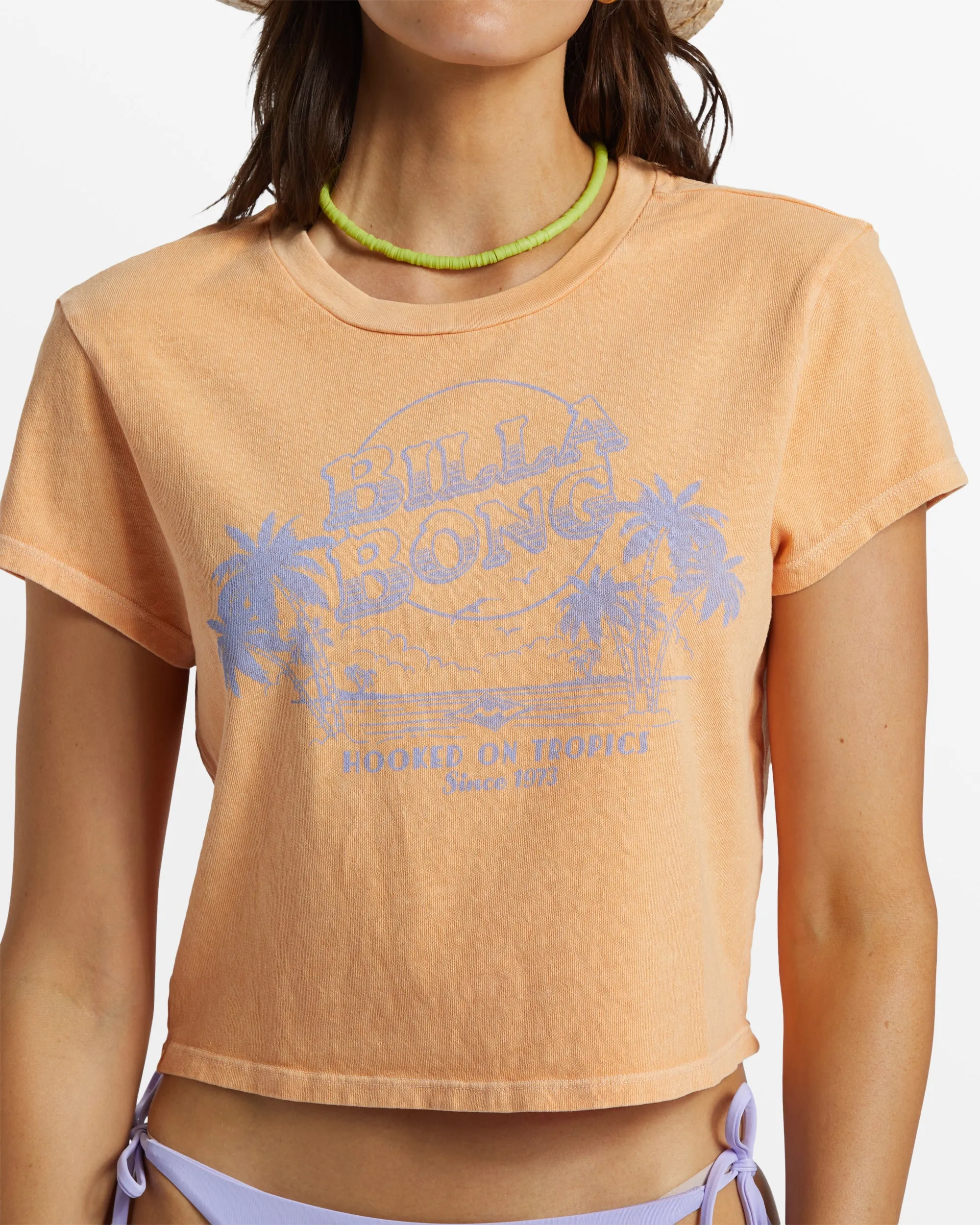 Hooked On Tropics Cropped T-Shirt - Tangy Peach sold by Billabong product image thumbnail 4