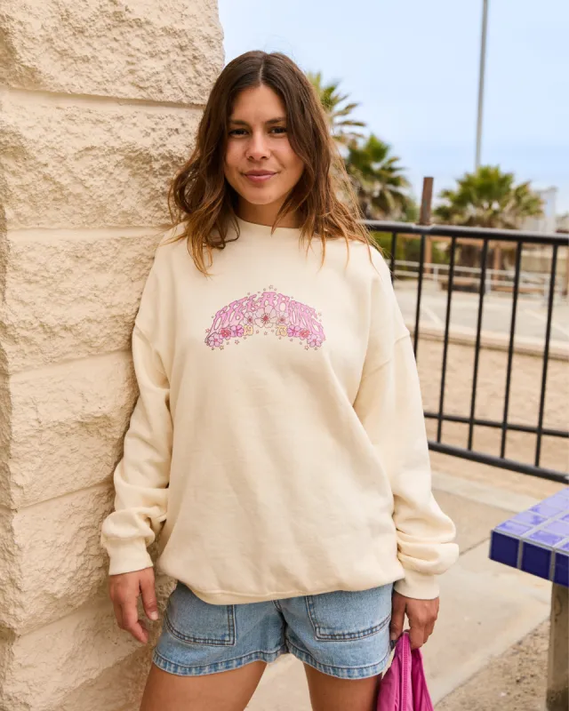 Ride In Oversized Crewneck Sweatshirt - White Cap 1 sold by Billabong