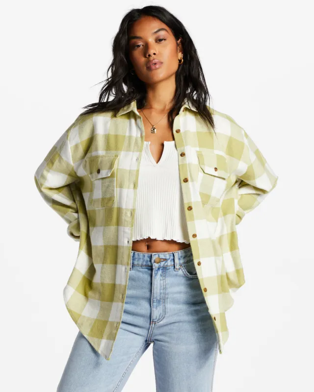 So Stoked Long Sleeve Flannel Shirt - Willow sold by Billabong
