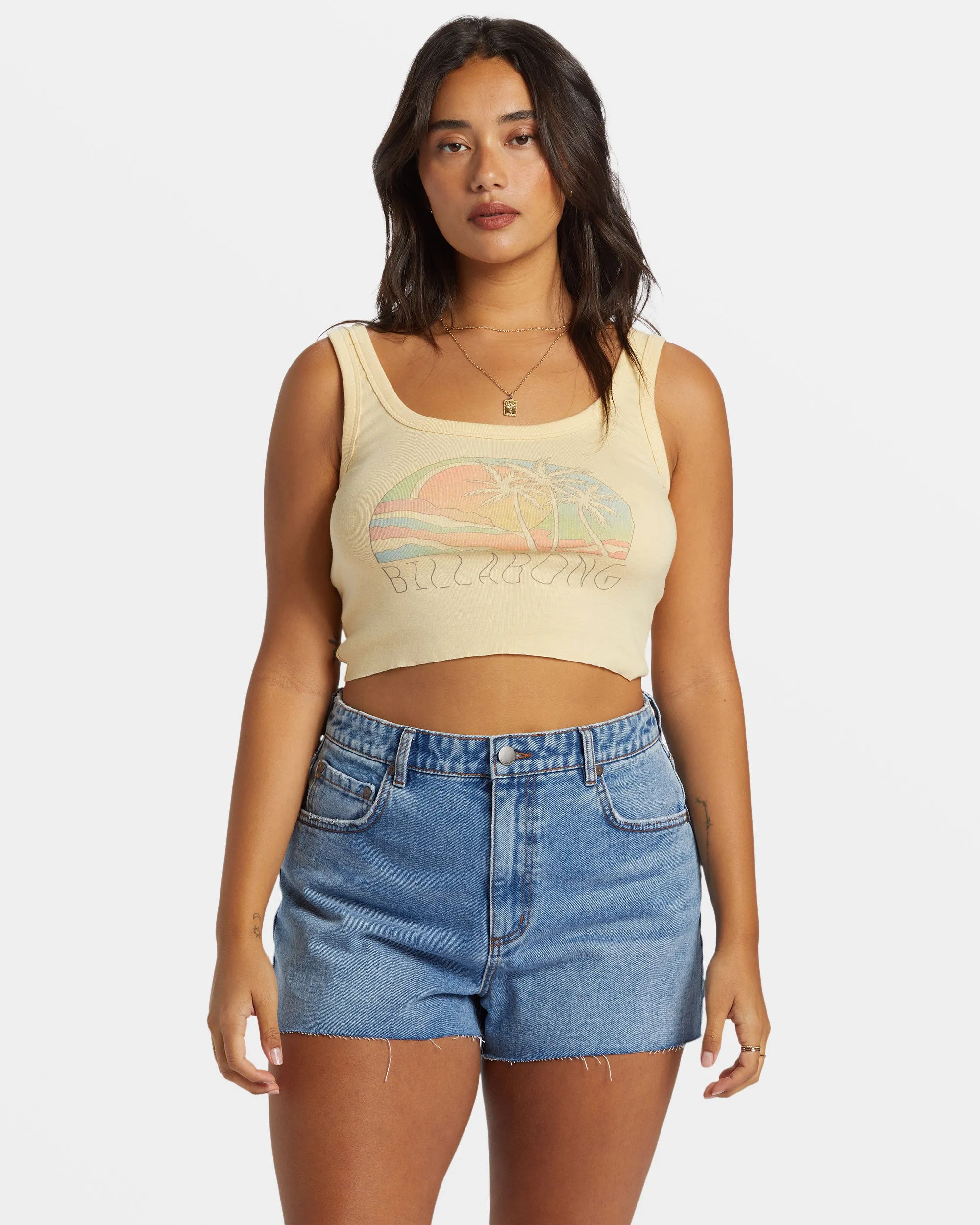 Escape To Nature Cropped Tank Top - Retro Yellow sold by Billabong