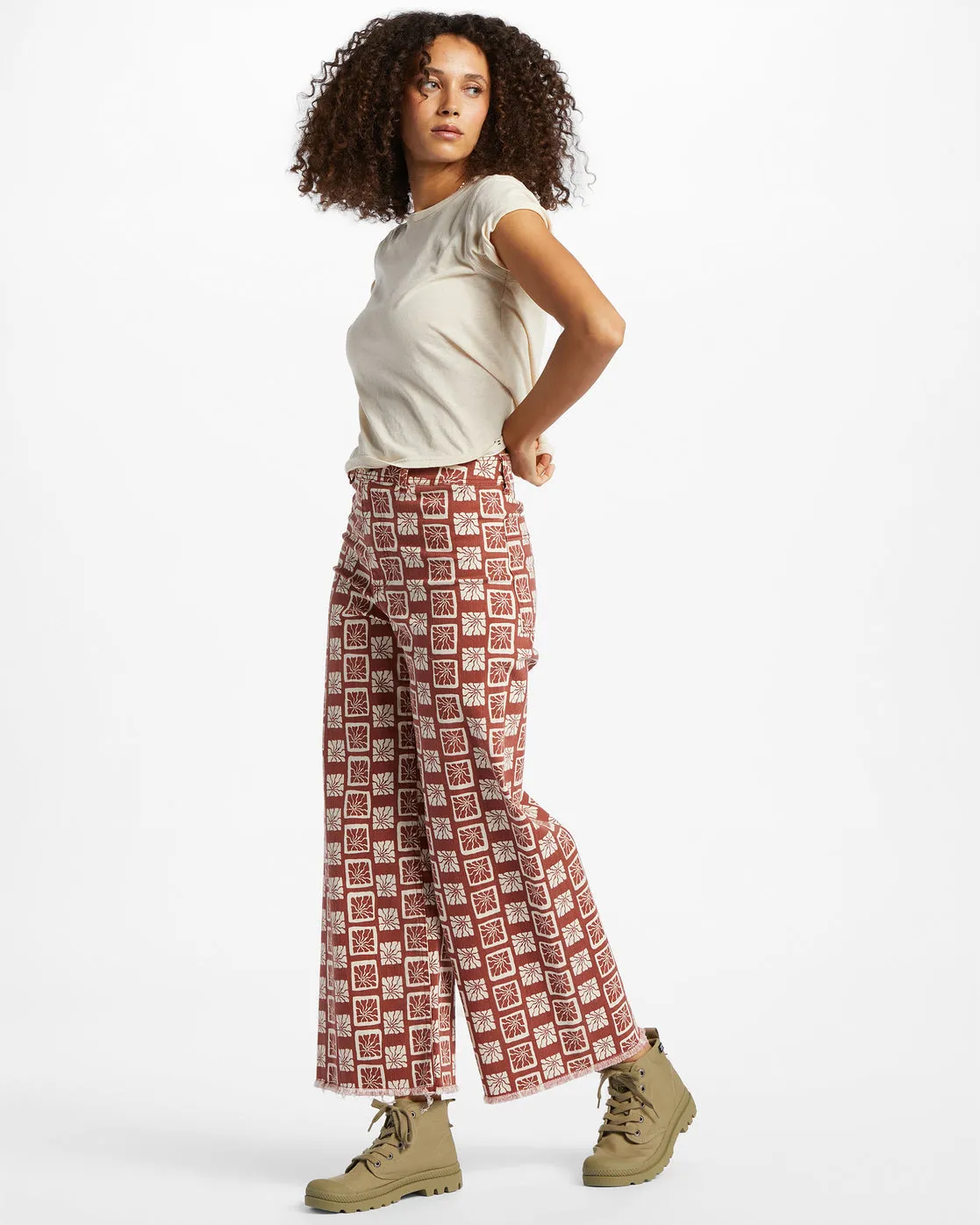 Free Fall Print Wide Leg Pants - Deep Sienna sold by Billabong product image thumbnail 2