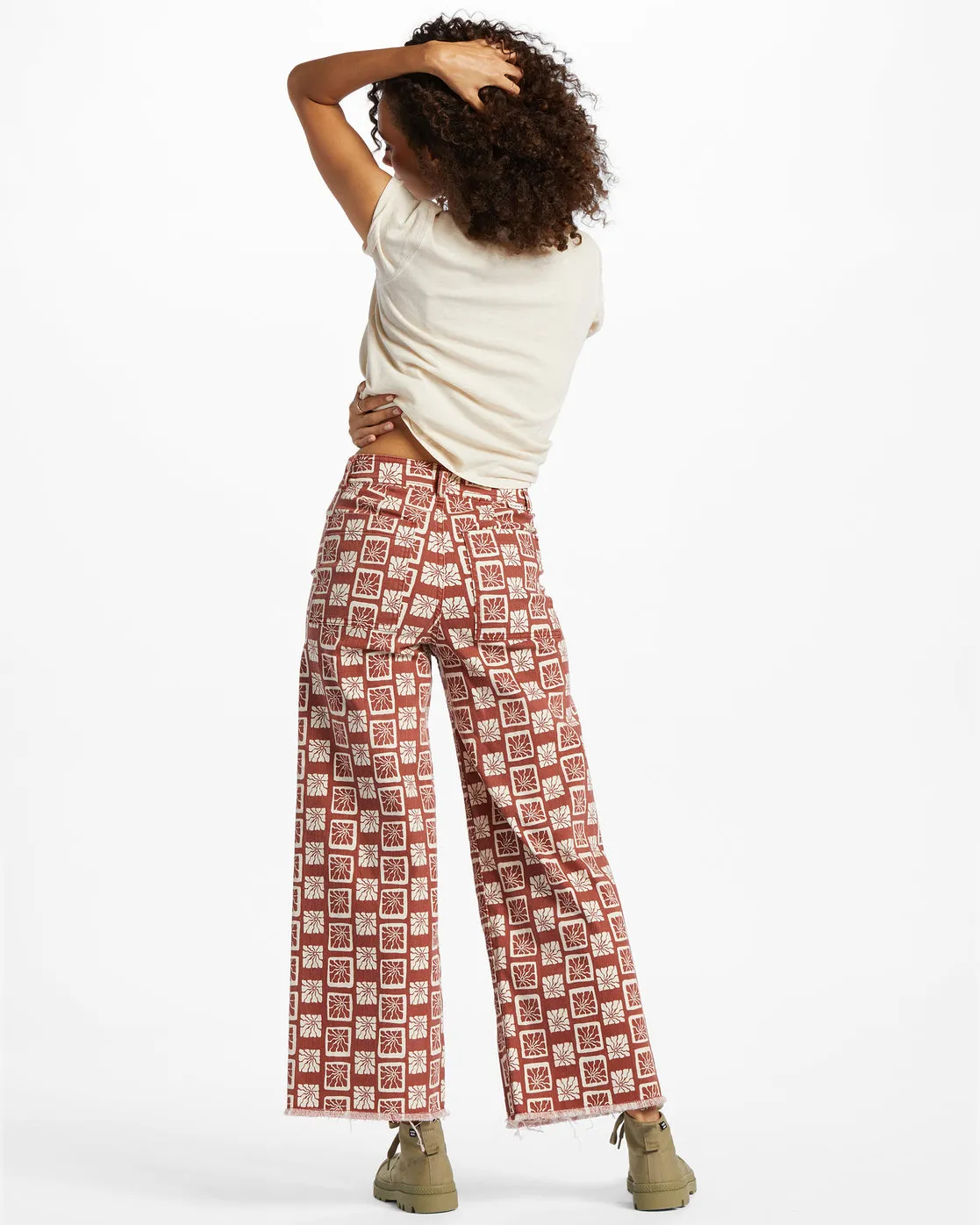 Free Fall Print Wide Leg Pants - Deep Sienna sold by Billabong product image thumbnail 3