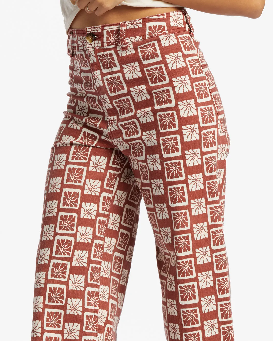 Free Fall Print Wide Leg Pants - Deep Sienna sold by Billabong product image thumbnail 4