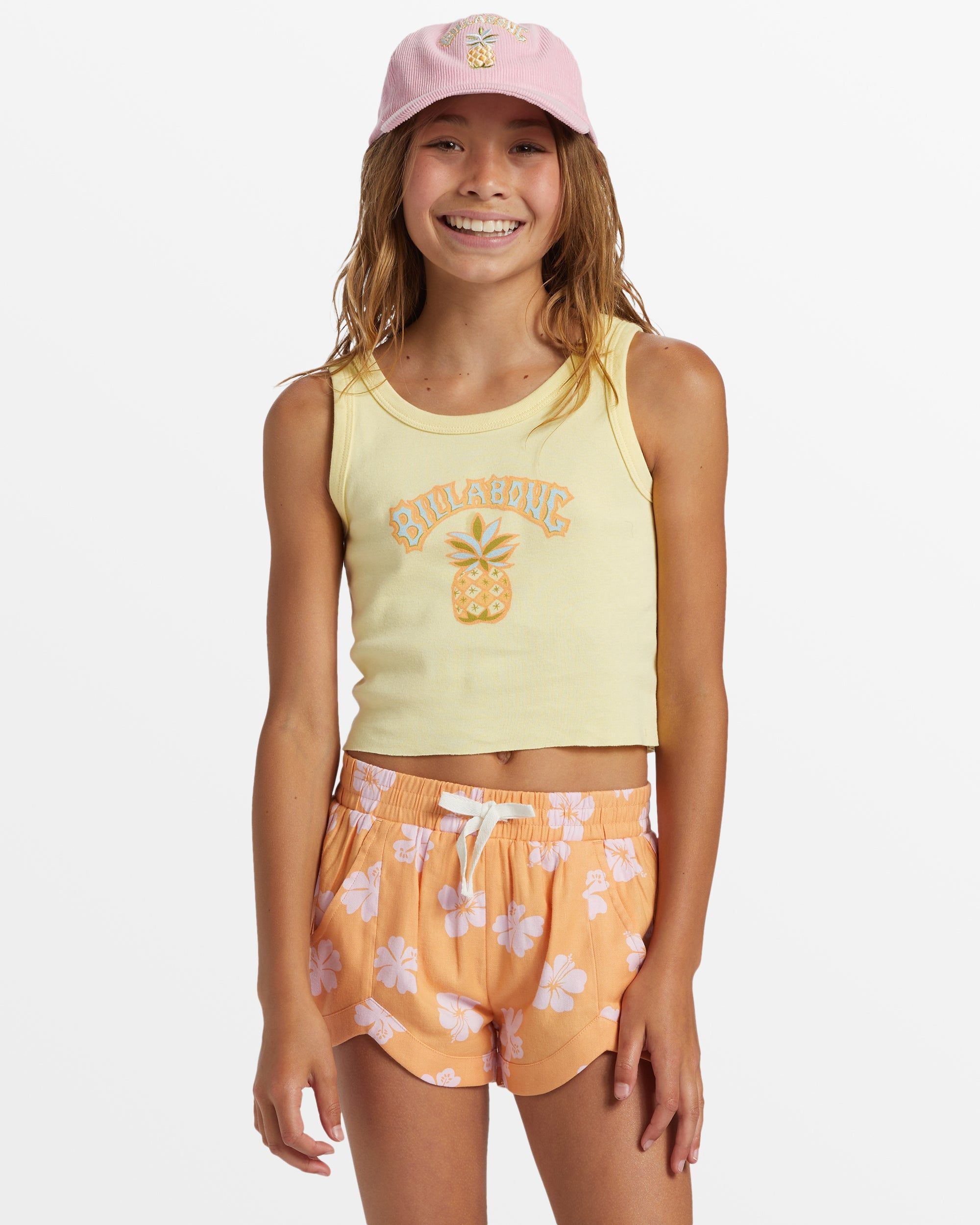 Girl's Stay Sunny Cropped Tank Top - Mellow Yellow sold by Billabong