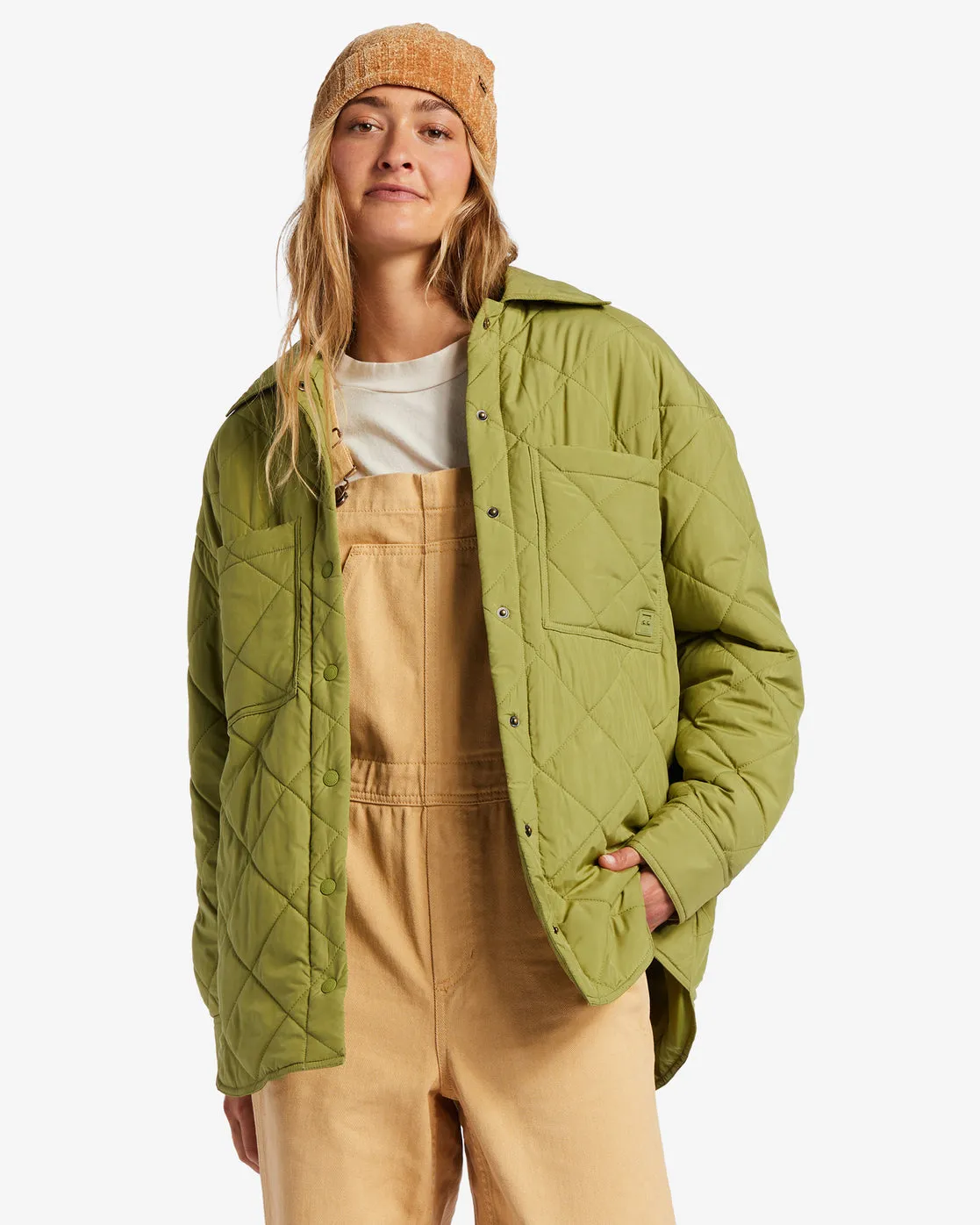 Transport Shacket Snap Front Overshirt - Green Eyes sold by Billabong