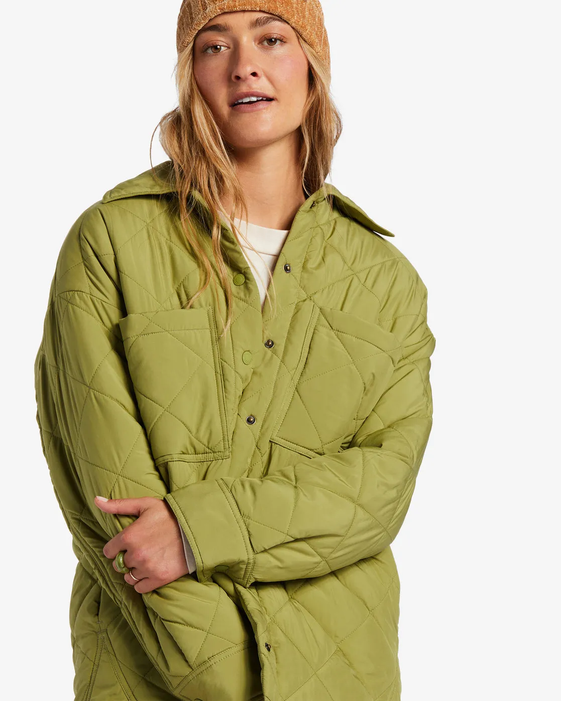 Transport Shacket Snap Front Overshirt - Green Eyes sold by Billabong product image thumbnail 4