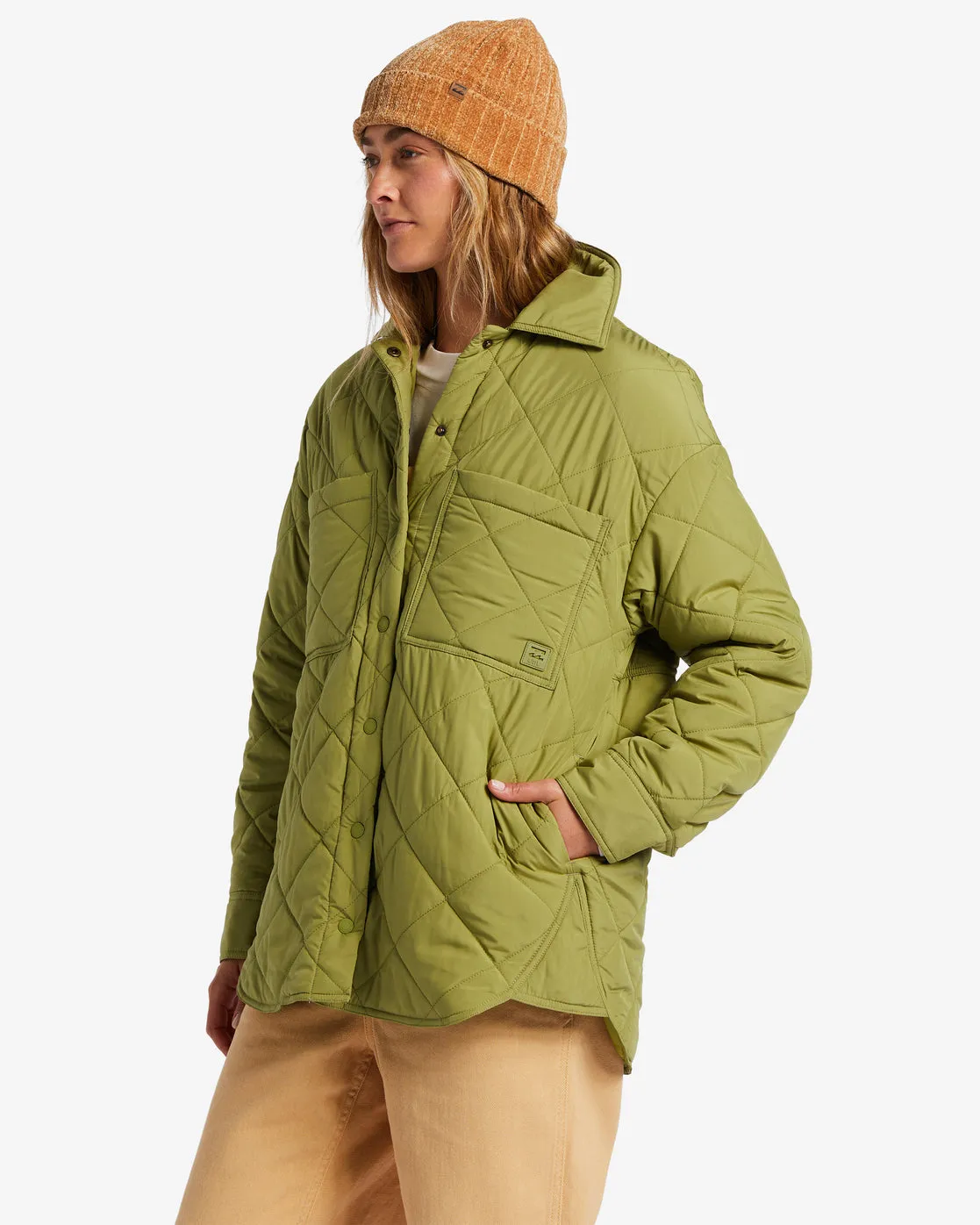 Transport Shacket Snap Front Overshirt - Green Eyes sold by Billabong product image thumbnail 2