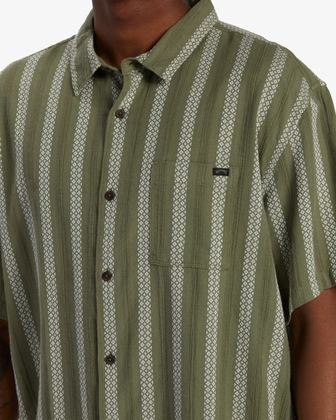 Sundays Jacquard Short Sleeve Shirt - Dark Olive sold by Billabong product image thumbnail 4