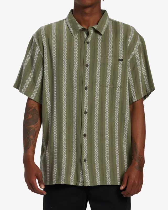 Sundays Jacquard Short Sleeve Shirt - Dark Olive sold by Billabong