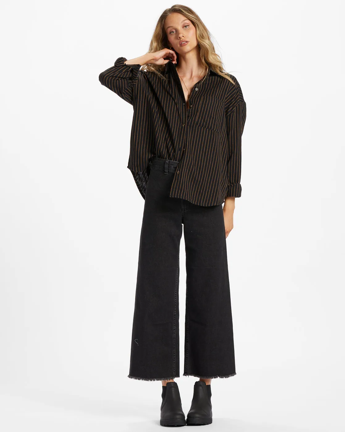 Right On Long Sleeve Shirt - Black Pebble sold by Billabong product image thumbnail 2