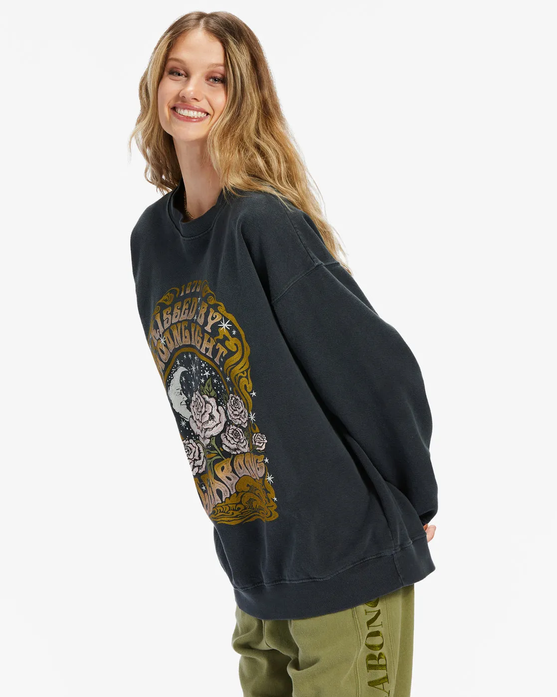 Ride In Oversized Crewneck Sweatshirt - Black Sands 2 sold by Billabong product image thumbnail 2