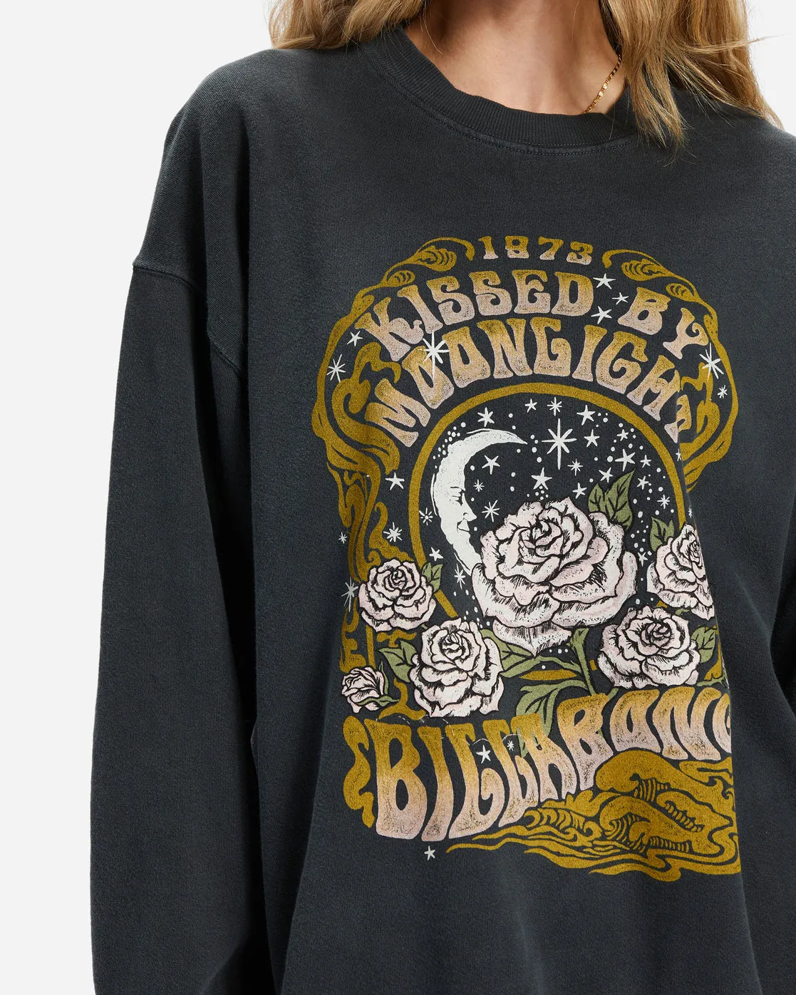 Ride In Oversized Crewneck Sweatshirt - Black Sands 2 sold by Billabong product image thumbnail 4