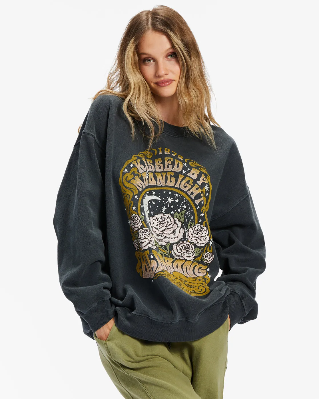 Ride In Oversized Crewneck Sweatshirt - Black Sands 2 sold by Billabong