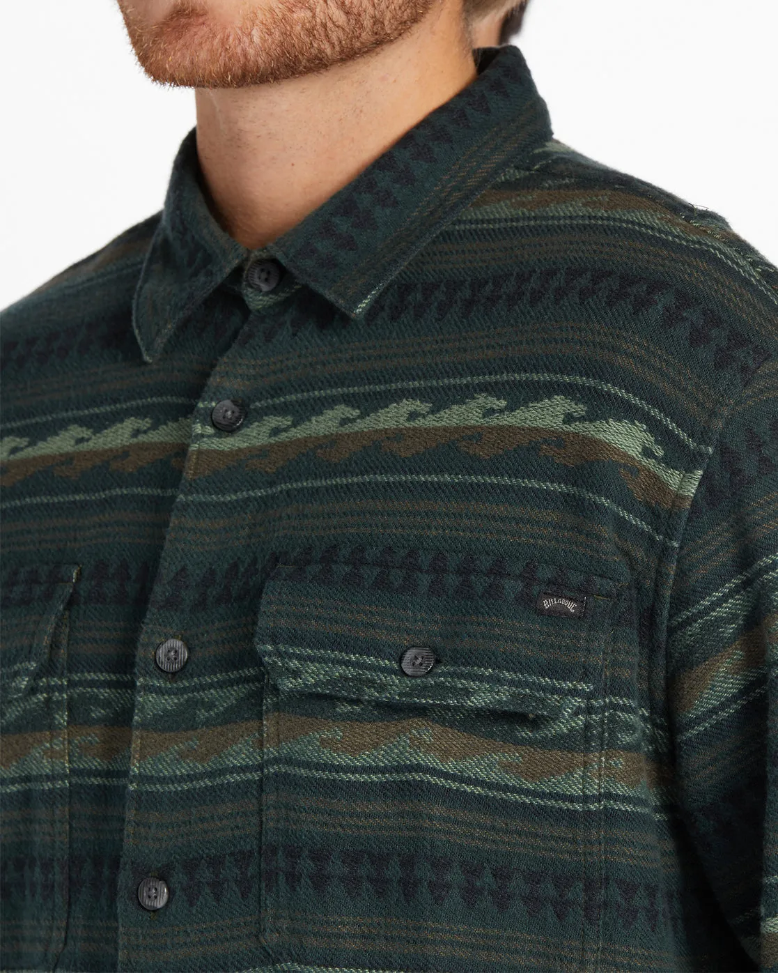 Offshore Jacquard Flannel Long Sleeve Shirt - Dark Forest sold by Billabong product image thumbnail 3