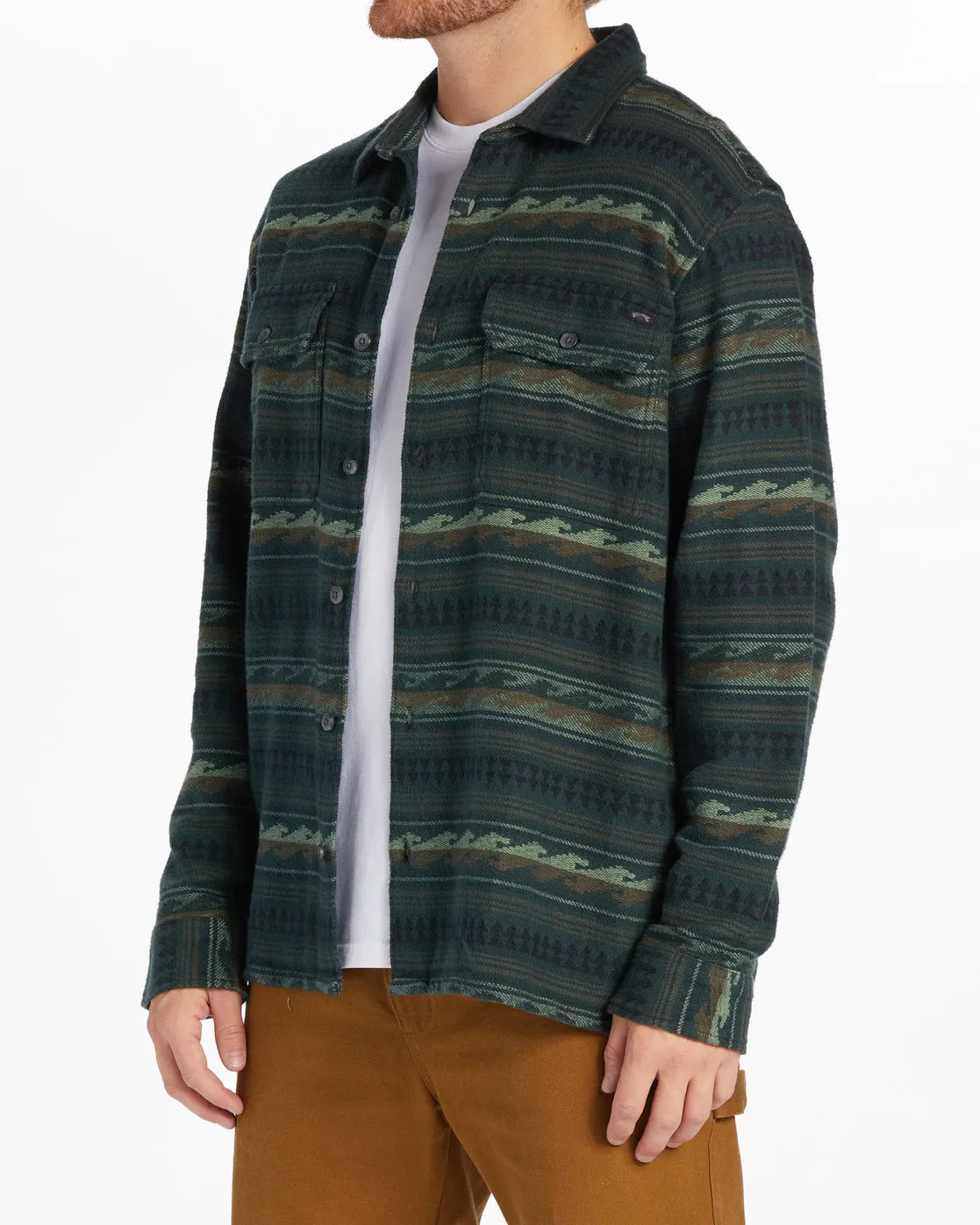 Offshore Jacquard Flannel Long Sleeve Shirt - Dark Forest sold by Billabong product image thumbnail 4