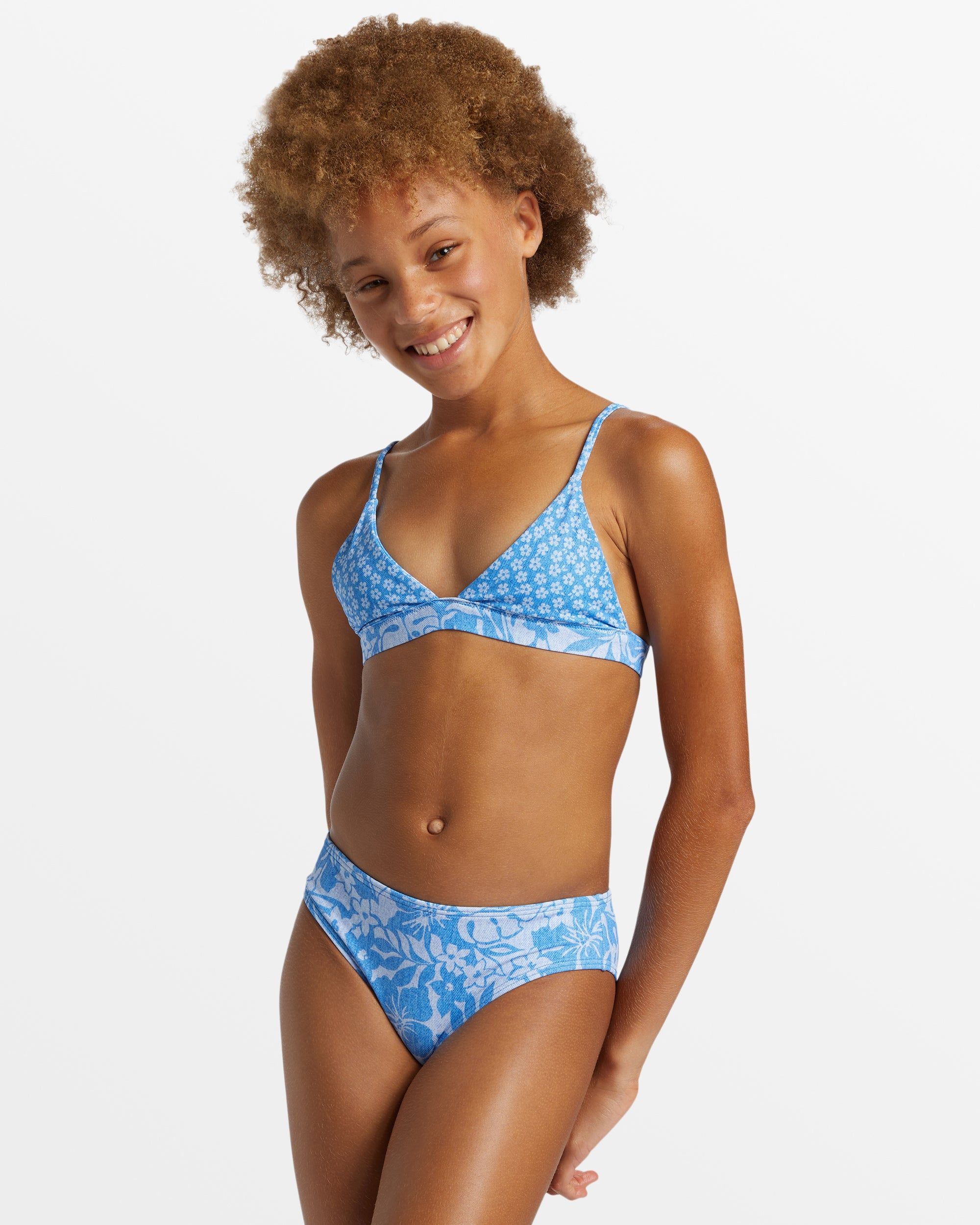 Girl's Tropic Tides Reversible Triangle Bikini Set - Marina sold by Billabong