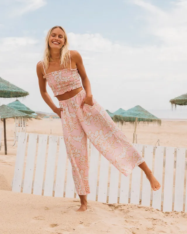 Sun Catcher Elastic Waist Printed Pants - Feelin Peachy sold by Billabong