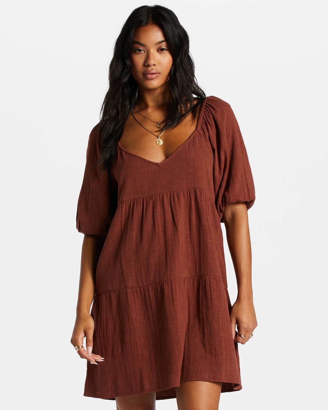 Fall For Ya Babydoll Dress - Mocha sold by Billabong