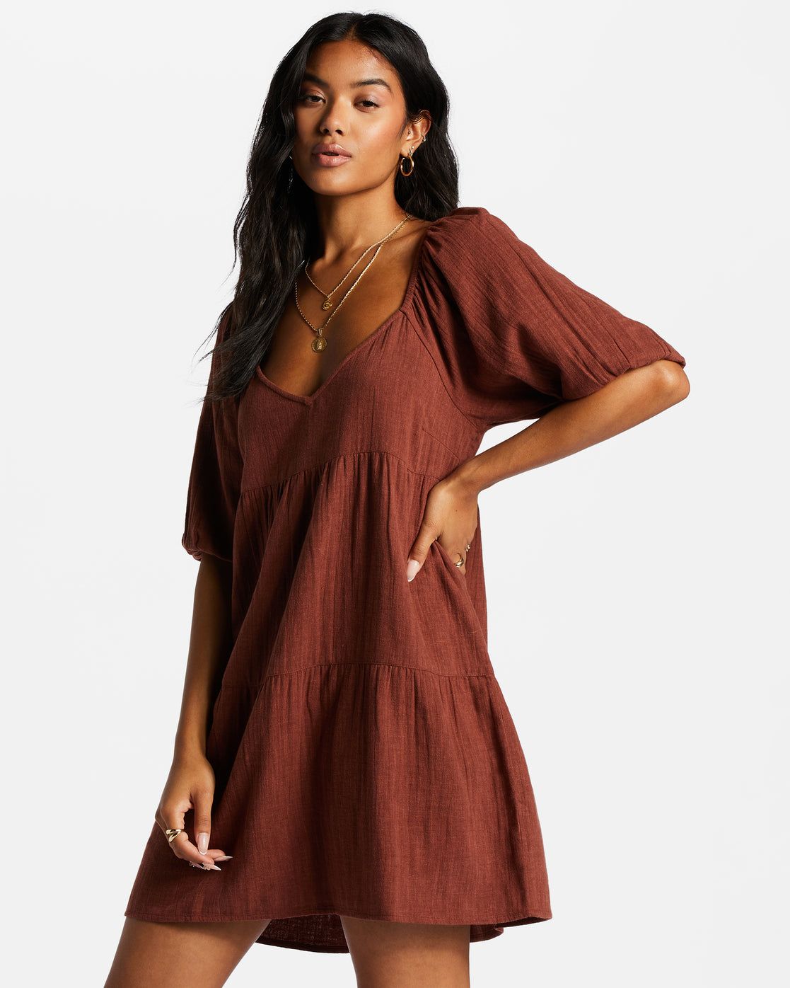 Fall For Ya Babydoll Dress - Mocha sold by Billabong product image thumbnail 2