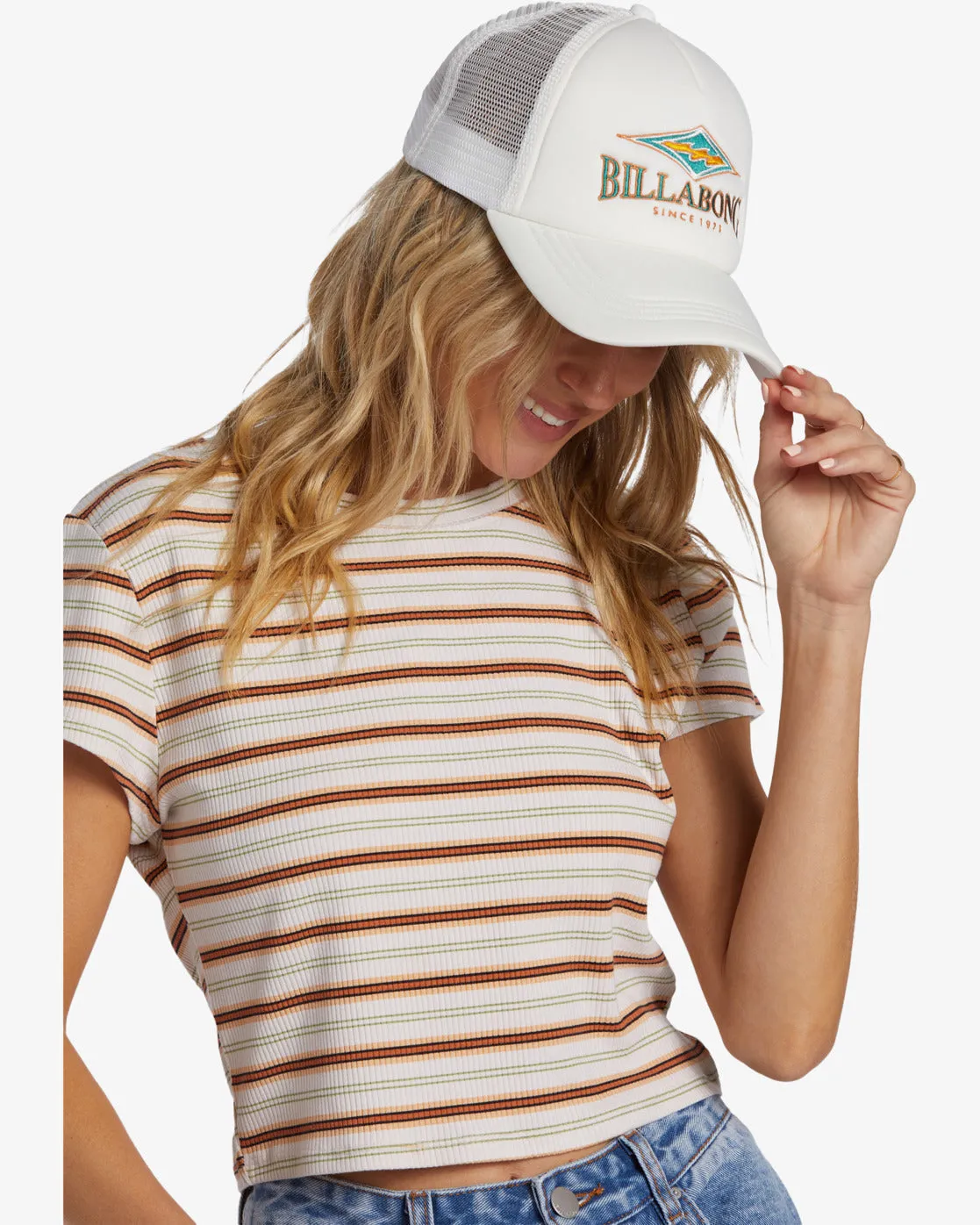 Across Waves Trucker Hat - Salt Crystal 2 sold by Billabong